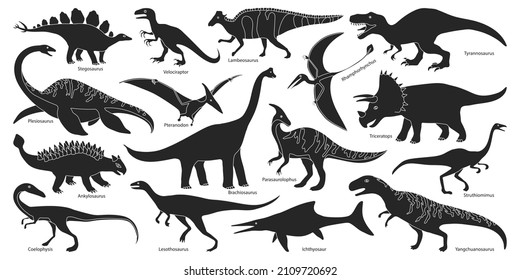 Dinosaur isolated black set icon. Vector black set icon dino animal. Vector illustration dinosaur on white background.