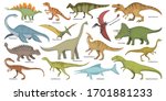 Dinosaur isolated cartoon set icon. Vector cartoon set icon dino animal. Vector illustration dinosaur on white background.