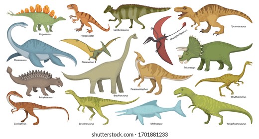Dinosaur isolated cartoon set icon. Vector cartoon set icon dino animal. Vector illustration dinosaur on white background.