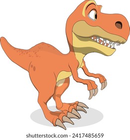 Dinosaur isolated on a white background cartoon style vector illustration