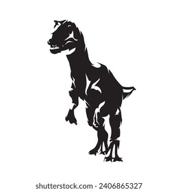 Dinosaur isolated vector silhouette, Triassic period. Prehistoric monster