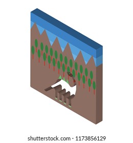 Dinosaur isometric left top view 3D icon