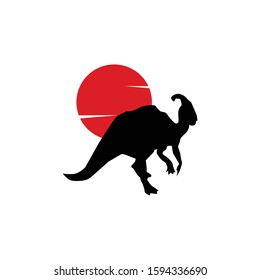 dinosaur and japan style logo