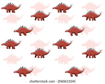 Dinosaur Kentrosaurus Cartoon Seamless Wallpaper Background