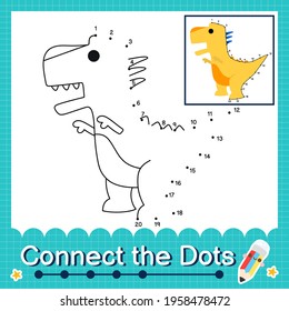 Dinosaur Kids connect the dots worksheet for children counting number 1 to 20 The Monolophosaurus