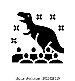 dinosaur kids party glyph icon vector. dinosaur kids party sign. isolated contour symbol black illustration