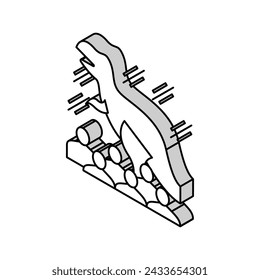 dinosaur kids party isometric icon vector. dinosaur kids party sign. isolated symbol illustration