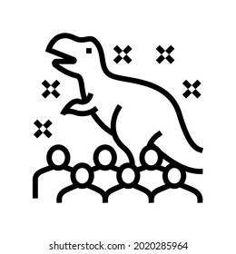 dinosaur kids party line icon vector. dinosaur kids party sign. isolated contour symbol black illustration