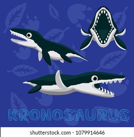 Dinosaur Kronosaurus Cartoon Vector Illustration