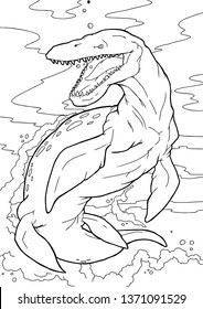 Dinosaur Kronosaurus illustration suitable for any of graphic design project such as coloring book and education