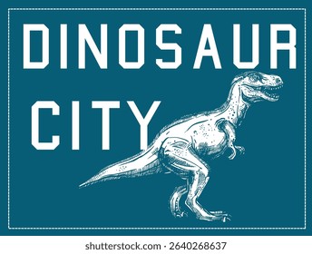 dinosaur label pattern. dinosaur city text