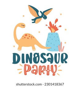 Dinosaur Lettering Quotes For Printable Poster, Tote Bags, Mugs, Wall Decor, Baby Room Design, and T-Shirt Design. Kids Shirt Design With DInosaur Illustration.