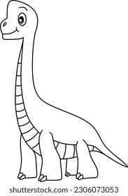 Dinosaur line art for coloring book page 
