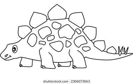 Dinosaur line art for coloring book page 