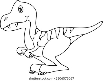 Dinosaur line art for coloring book page 