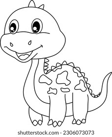 Dinosaur line art for coloring book page 