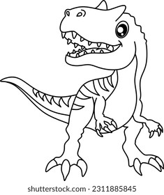 Dinosaur line art for coloring book page