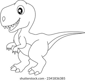 Dinosaur line art for coloring book page