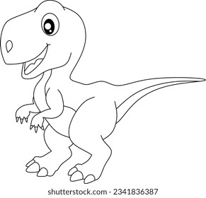Dinosaur line art for coloring book page