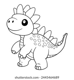 Dinosaur line art for coloring book page