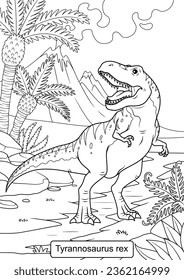 Dinosaurier-Line-Art zum Färben von Vektorgrafik