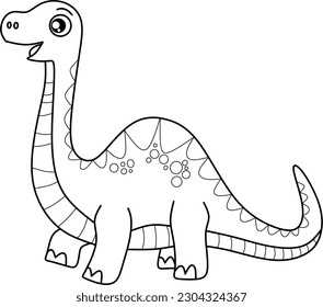 Dinosaur line art vector for coloring page