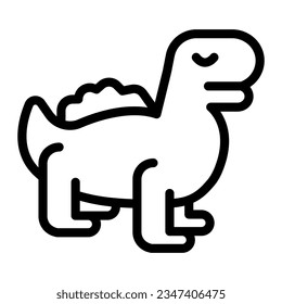 Dinosaur line icon, kid toys concept, tyrannosaurus reptile sign on white background, silhouette dinosaur toy icon in outline style mobile concept web design. Vector graphics.
