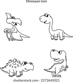 Dinosaur line icon. linear style sign for mobile concept and web design. Dinosaur outline vector icon. Symbol, logo illustration. 