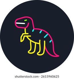 Dinosaur Line Multi Colour Circle