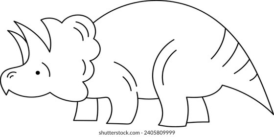 Dinosaur Lined Silhouette Vector Illustration