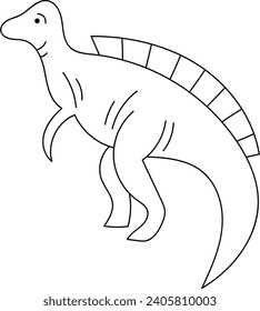 Dinosaur Lined Silhouette Vector Illustration