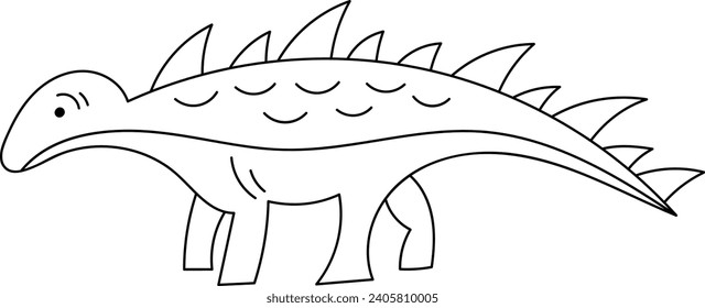 Dinosaur Lined Silhouette Vector Illustration