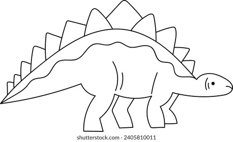Dinosaur Lined Silhouette Vector Illustration
