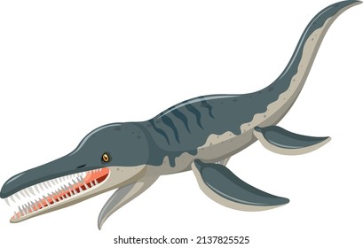A dinosaur Liopleurodon on white background illustration