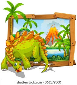 Dinosaur living by the lake illustration