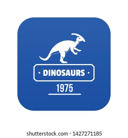 Dinosaur lizard icon blue vector isolated on white background