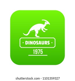 Dinosaur lizard icon green vector isolated on white background