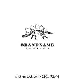 dinosaur logo cartoon icon design template. black modern isolated vector illustration