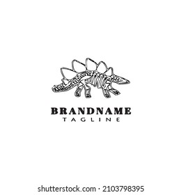 dinosaur logo cartoon icon design template black modern isolated vector illustration