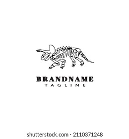 dinosaur logo cartoon icon design template black modern isolated vector illustration