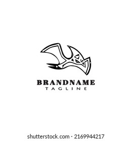 dinosaur logo cartoon icon design template black modern isolated vector illustration