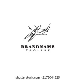 dinosaur logo cartoon icon design template black modern isolated vector illustration