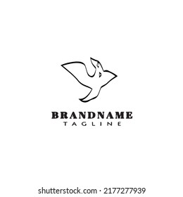 dinosaur logo cartoon icon design template black modern isolated vector illustration