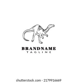 dinosaur logo cartoon icon design template black modern isolated vector illustration