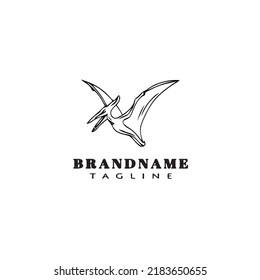 dinosaur logo cartoon icon design template black modern isolated vector illustration