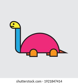 dinosaur logo flat design vector