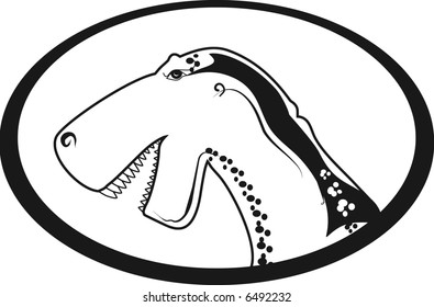 Dinosaur logo illustration. One color