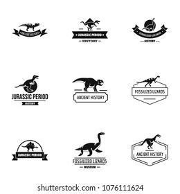 Dinosaur logo set. Simple set of 9 dinosaur vector logo for web isolated on white background
