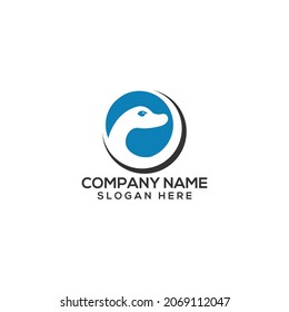 Dinosaur logo silhouette design vector