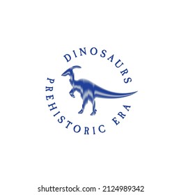 dinosaur logo. dinosaur silhouette. halftone dinosaur design vector illustration